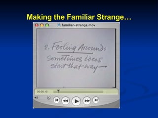 Making the Familiar Strange… 