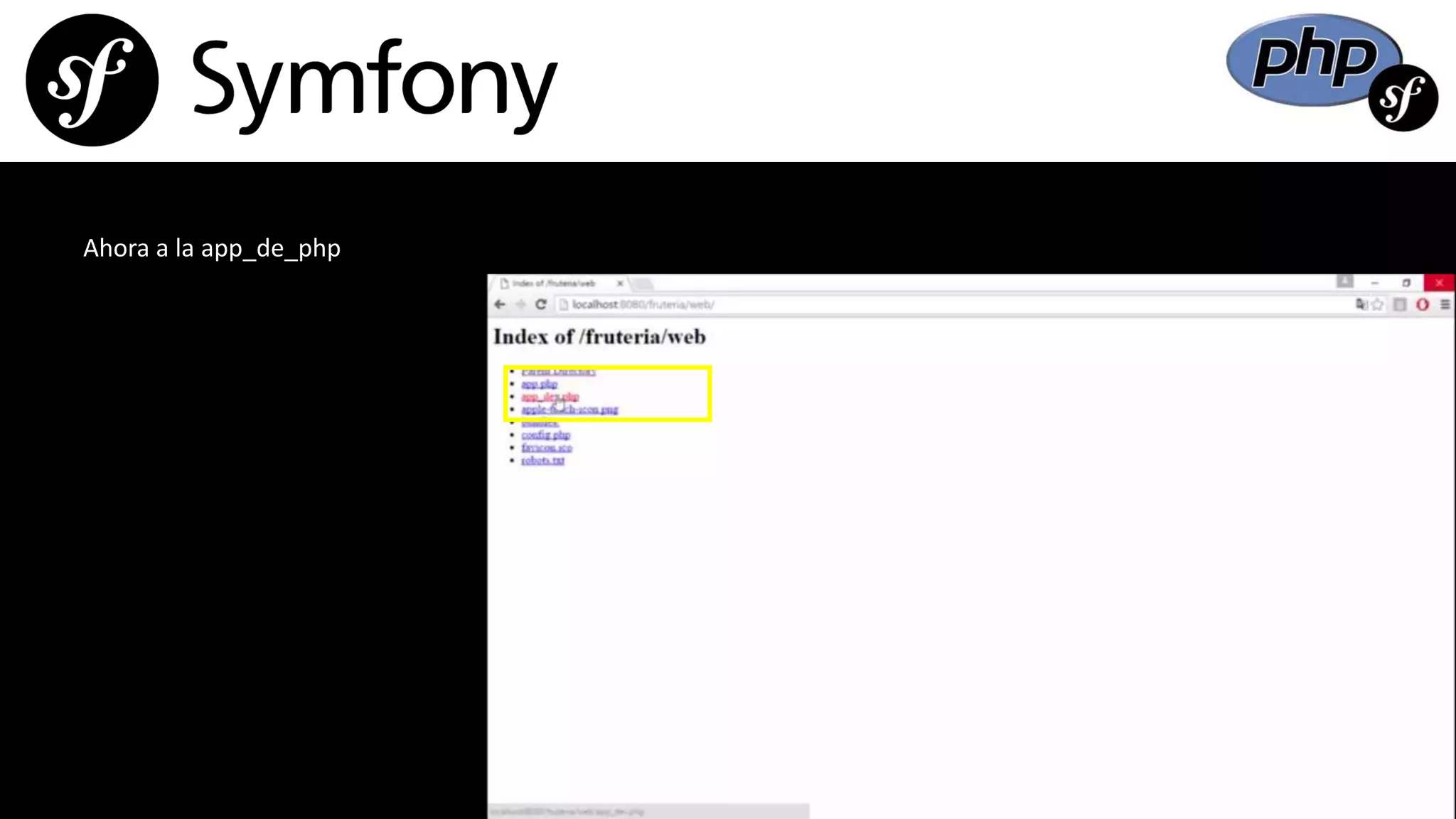 Ahora a la app_de_php
 