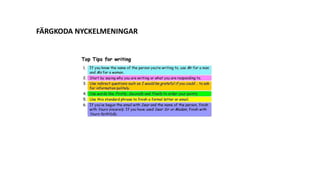 FÄRGKODA NYCKELMENINGAR
 
