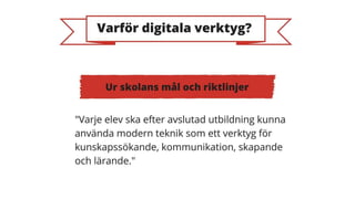 Synligt lärande och digitala verktyg