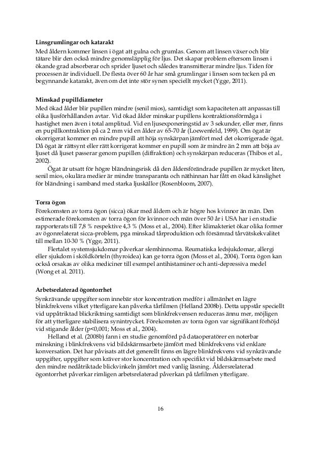 Syn och belysning i arbetslivet Syn och belysning i arbetslivet