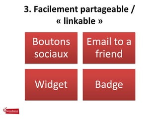 3. Facilement partageable / « linkable » 
