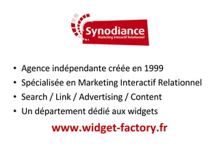 Synodiance > Widgets - Conférence Paris Salon E Commerce 24/09/2008