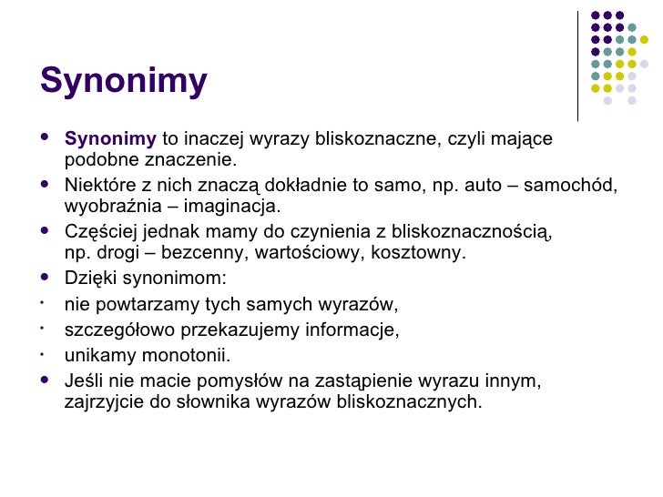 Co To Są Wyrazy Bliskoznaczne Synonimy Antonimy Neologizmy Etc
