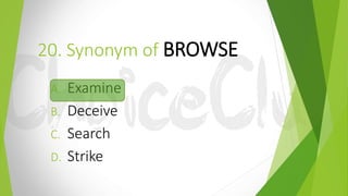 Synonyms Words Starting With B | PPTX