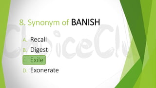 Synonyms Words Starting With B | PPTX