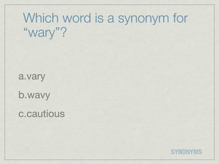 Synonyms Synonyms