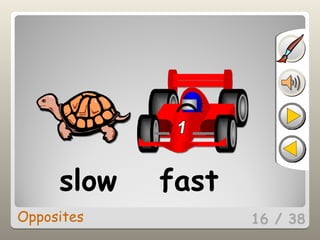 16 / 38
slow fast
Opposites
 