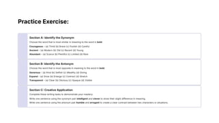 Mastering Synonyms and Antonyms for Effective English Communication | PDF
