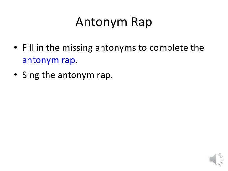 synonyms and antonyms format antonym