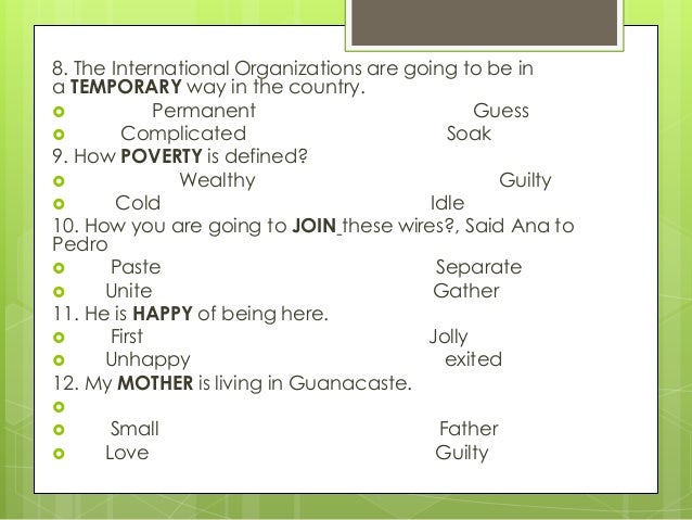 Synonyms And Antonyms Synonyms And Antonyms