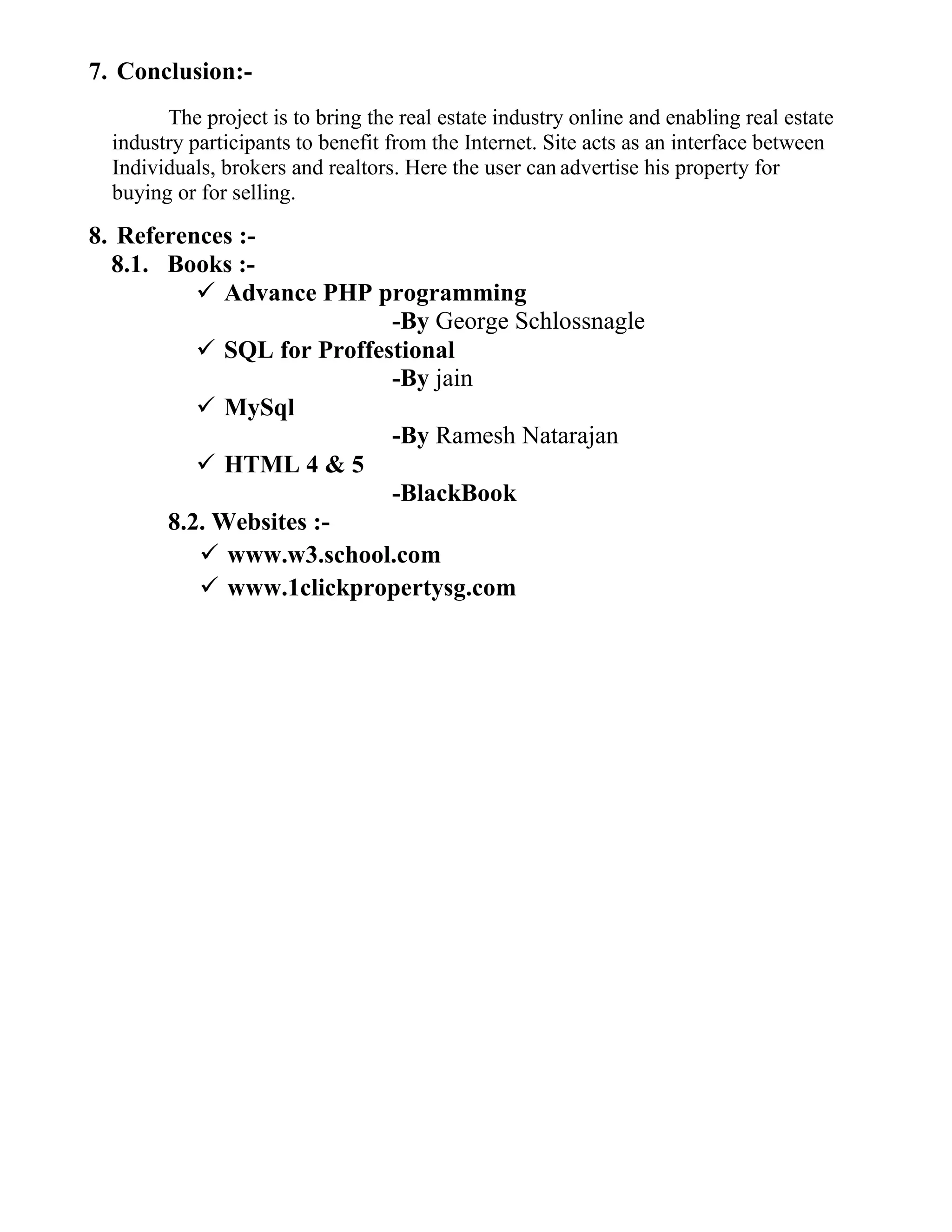 Synopsis for property portal projects for final year students | DOCX
