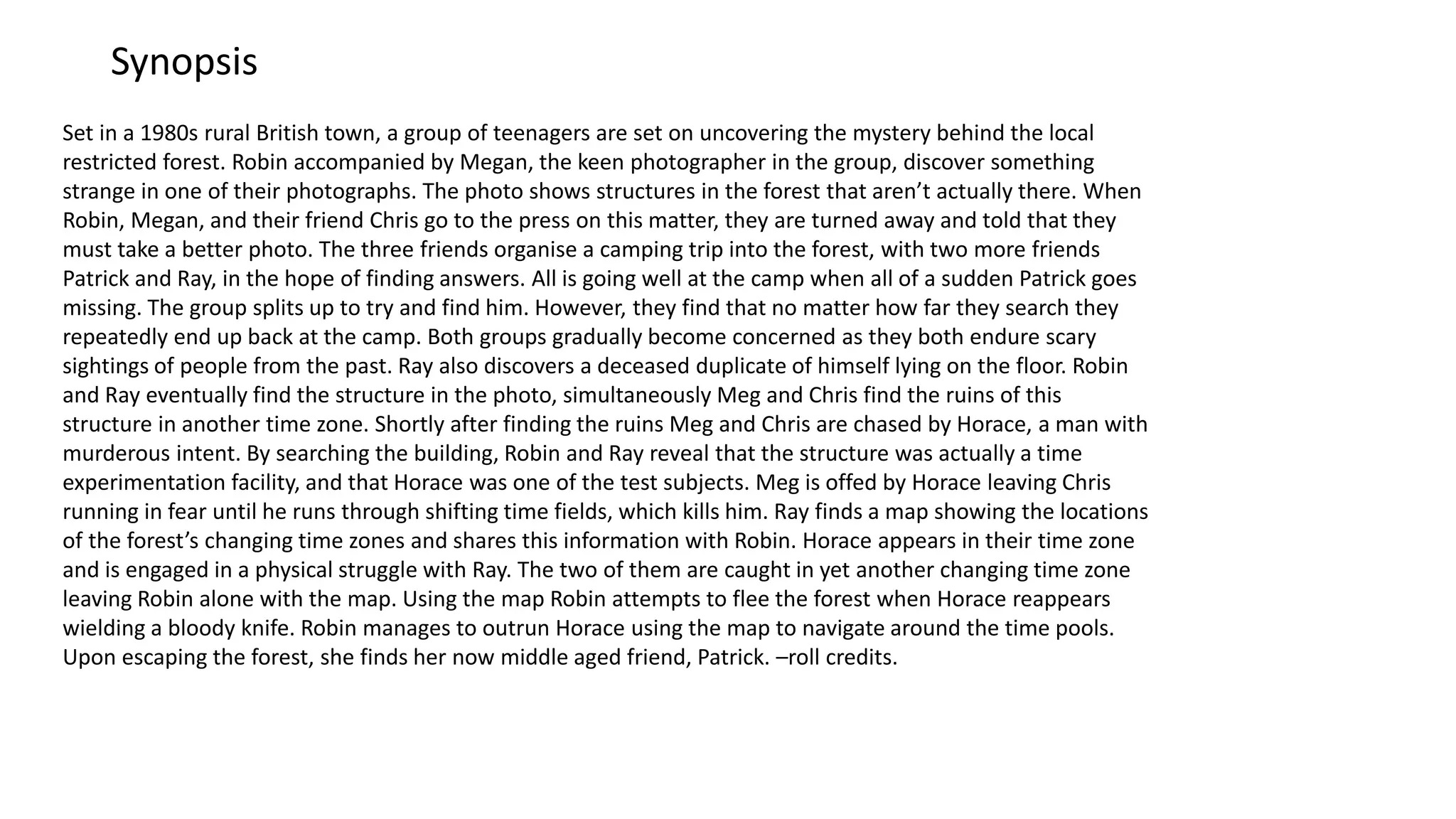 Synopsis & Character Profiles | PPTX