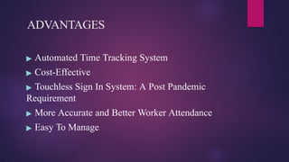 SYNOPSIS on face recognition attendance system software | PPTX