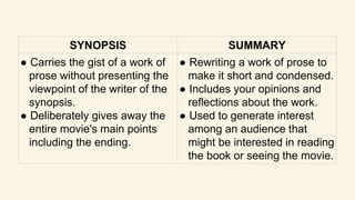 Synopsis Presentation Example SYNOPSIS-9-PPT FINAL powerpoint presentation | PPTX