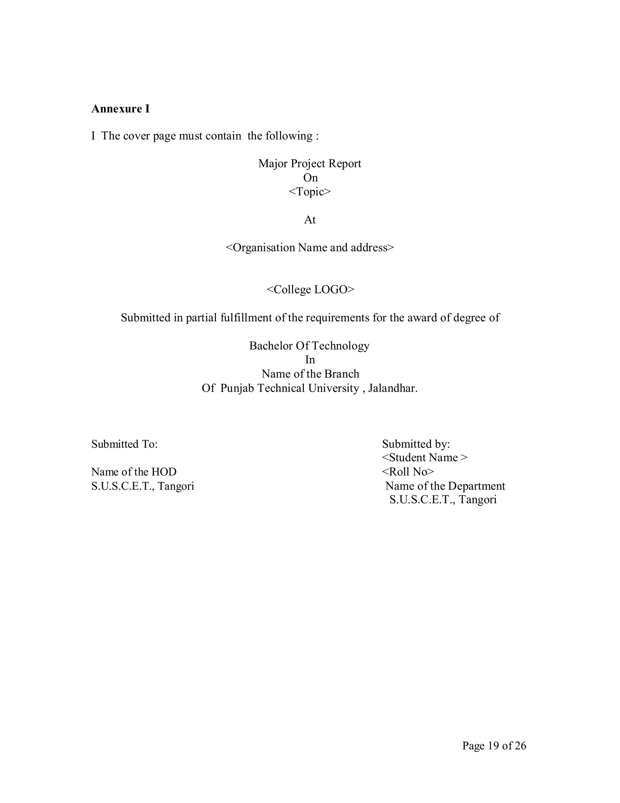 Synopsis format for project of BBA | PDF