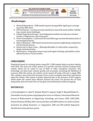 vehicle security management using fingerprint module and using GPS and ...