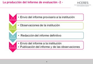 9
La producción del informe de evaluación -2 -
 