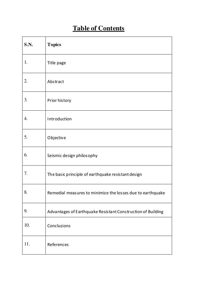 Synopsis of project