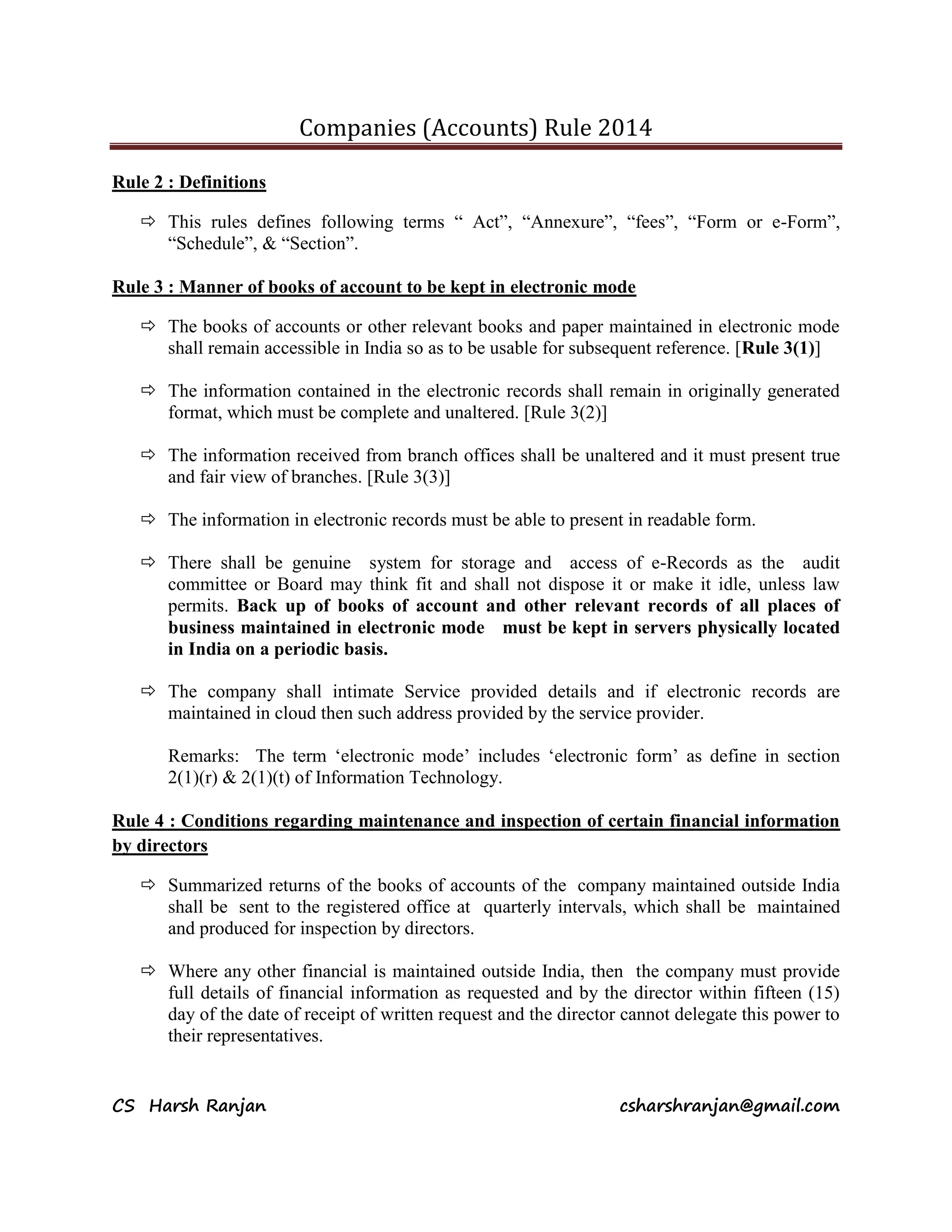 Synopsis of Chapter IX Rules Companies Act 2013 PDF