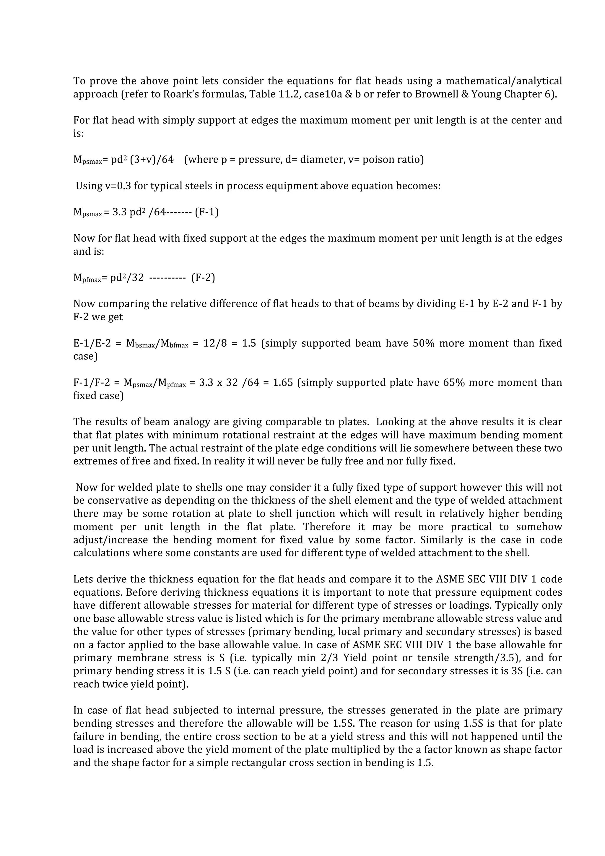 Shell Length Formula Asme Synopsis of Shell & Circular Flat Heads equations/calculations in ...