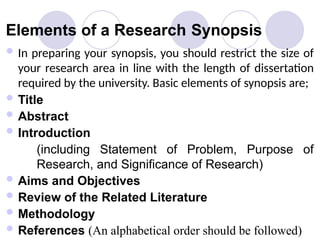 Synopsis Reference synopsis and reserach proposal write up.pptx