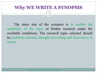 Synopsis writing....important instructions | PPTX