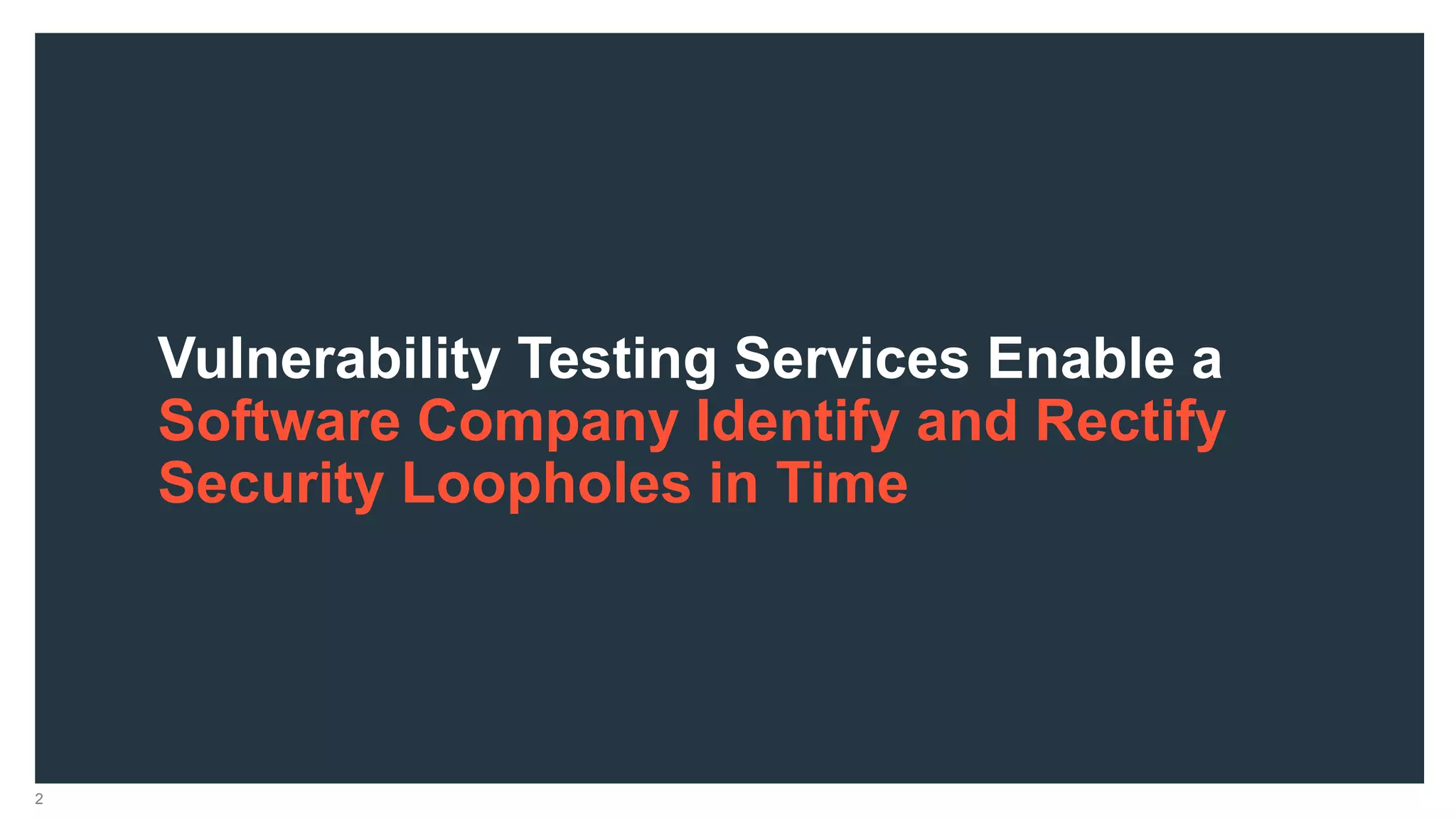 Vulnerability Testing Services Case Study | PPT