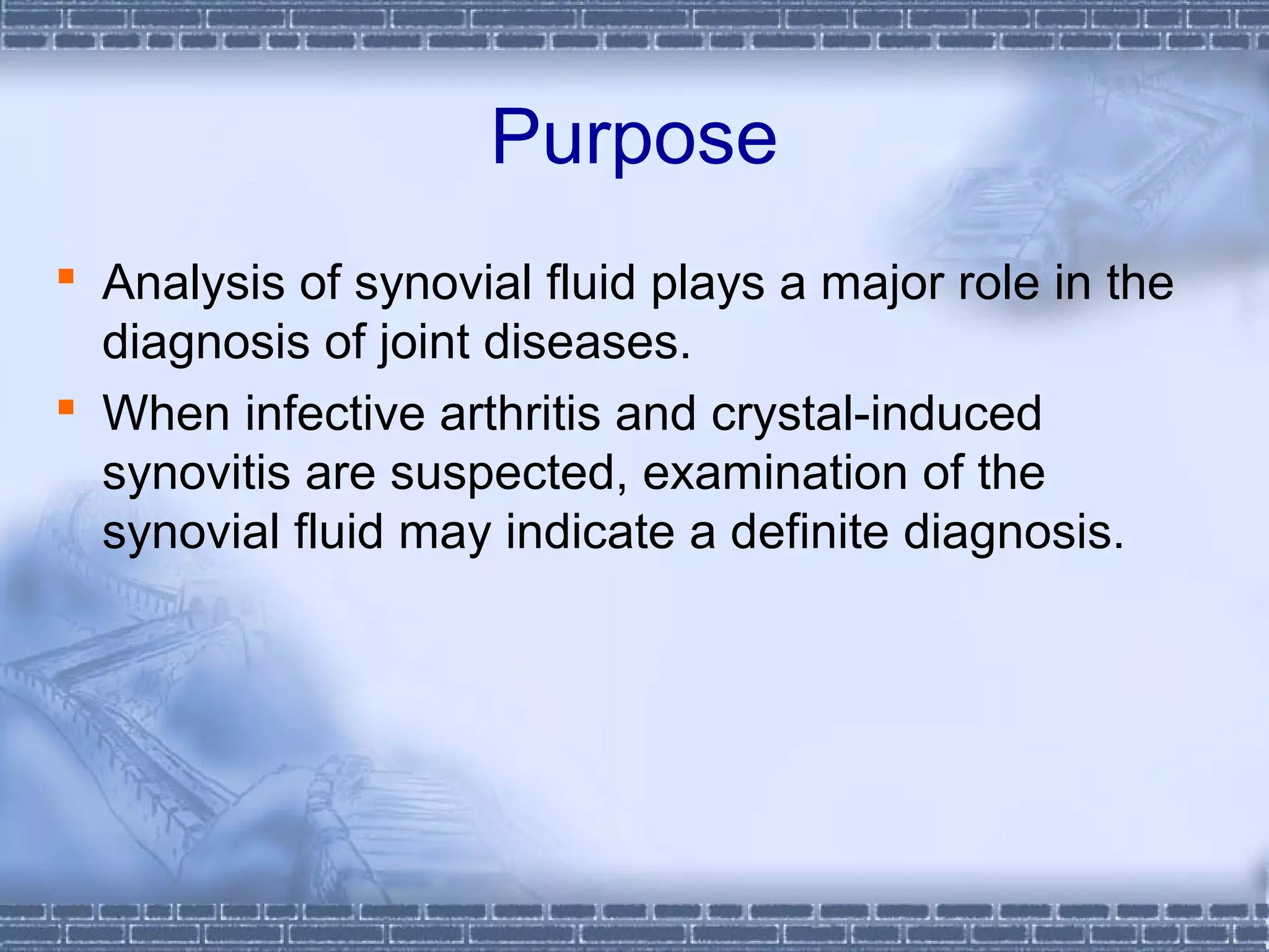Synovial fluid Biology Diagrams