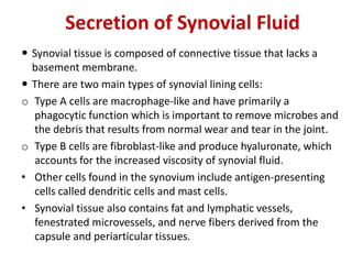 Synovial Fluid Composition a short lecture | PPT