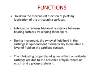 Synovial Fluid Composition a short lecture | PPT