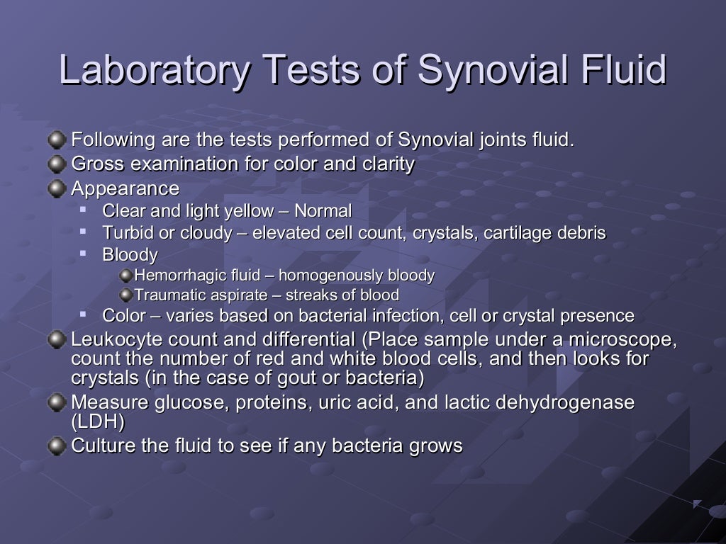 Synovial fluid examination