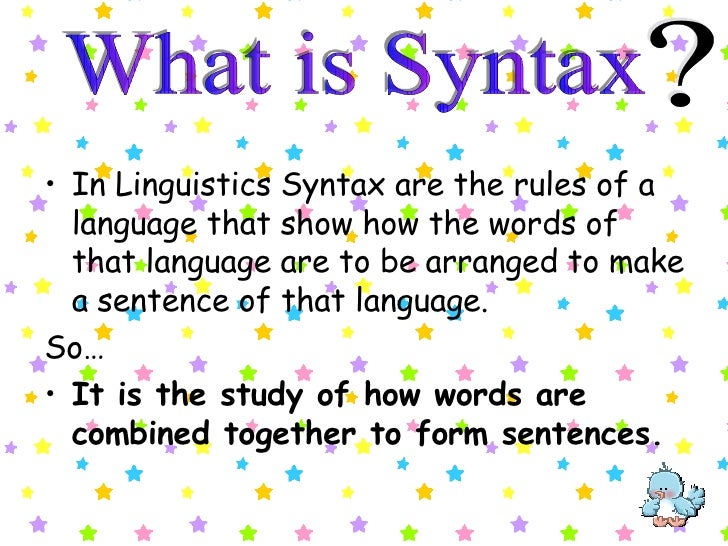 Syntactic Analysis