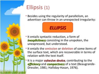 Syntactic analysis of advertising language | PPT
