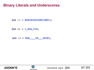 Binary Literals and Underscores
 