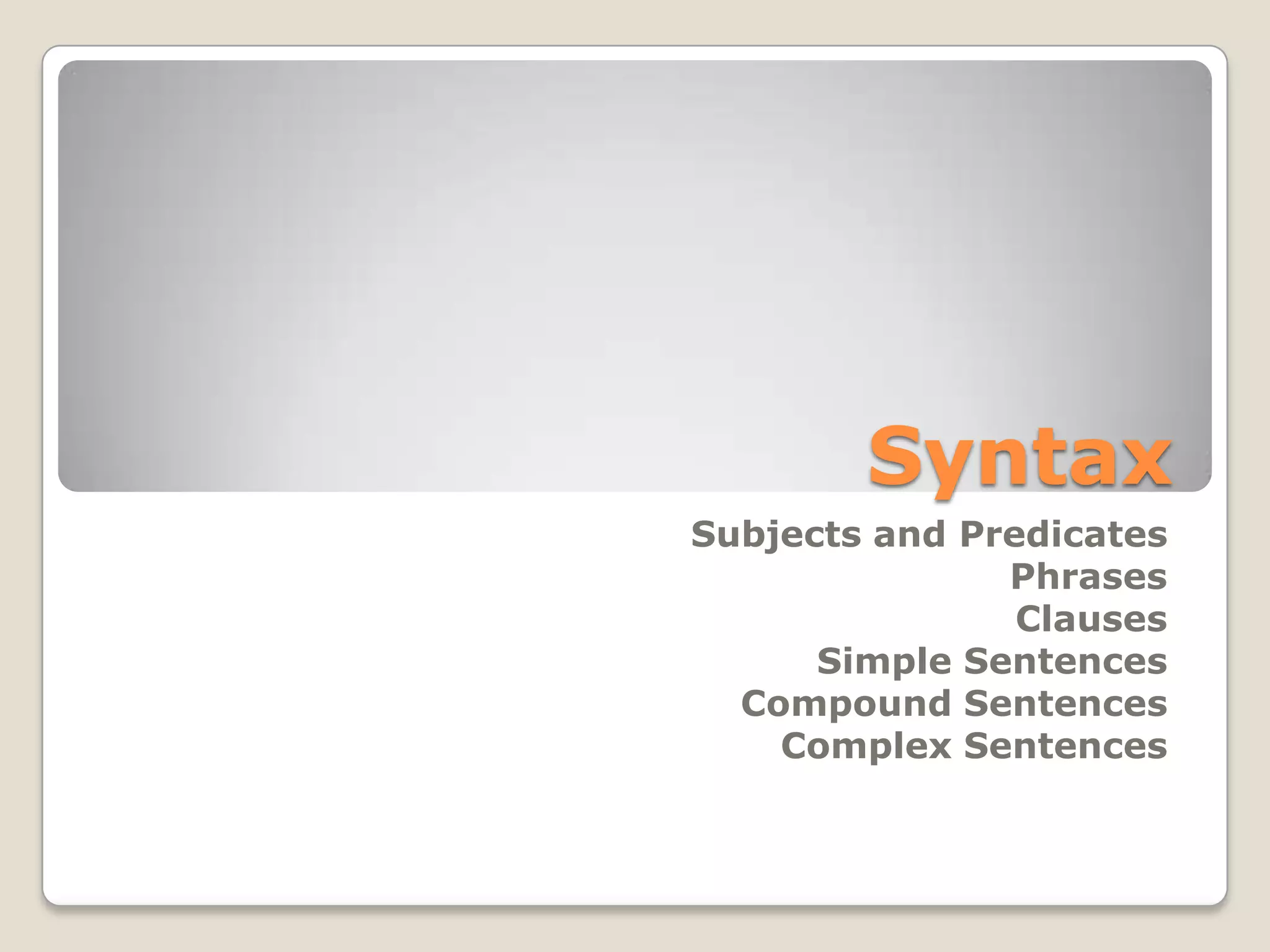 Syntax | PPT
