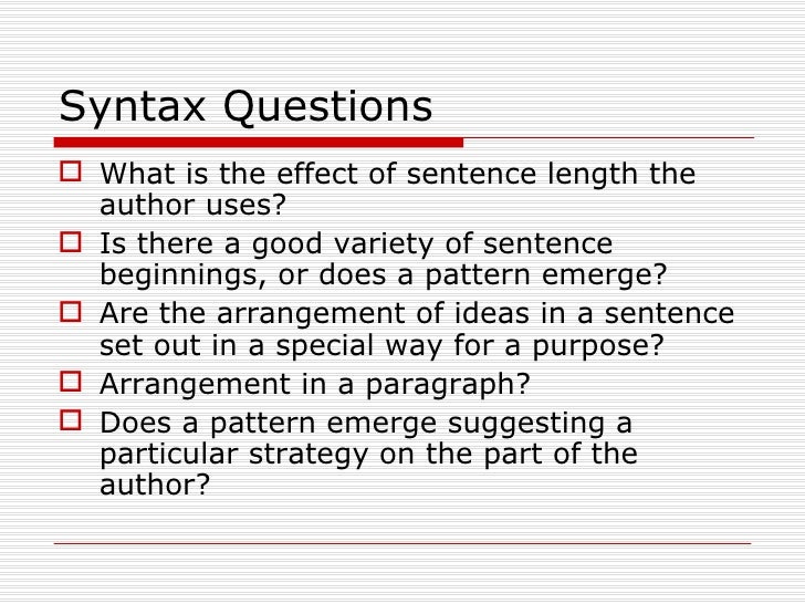 Syntax Examples