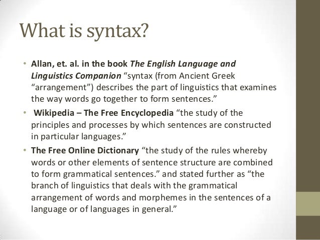 Syntax
