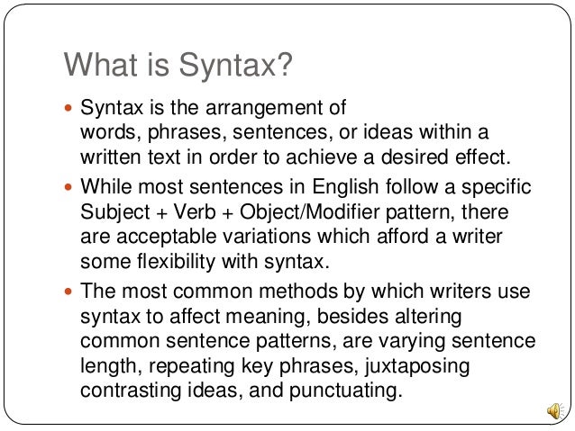 Syntax