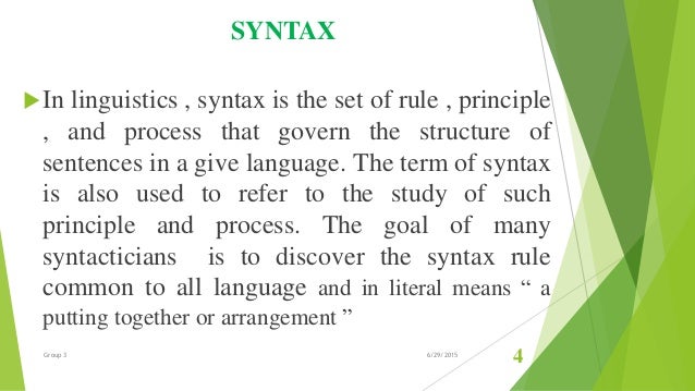 Syntax