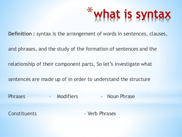 syntax syntax definition