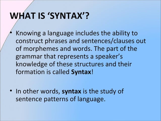Syntax (Phrases and Clauses) | PPT | Programming Languages | Computing