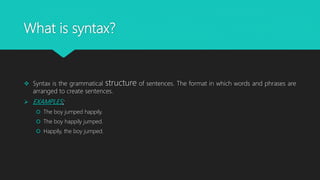 Syntax | PPT