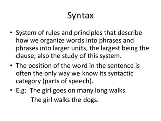 syntax definition in grammar - English language | PPT