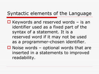 Syntax analysis | PPT