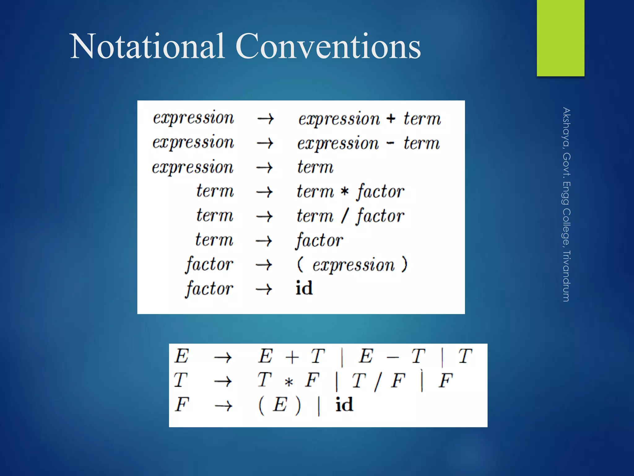 Notational Conventions
 