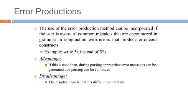 Syntax Analysis in Compiler Design | PPT