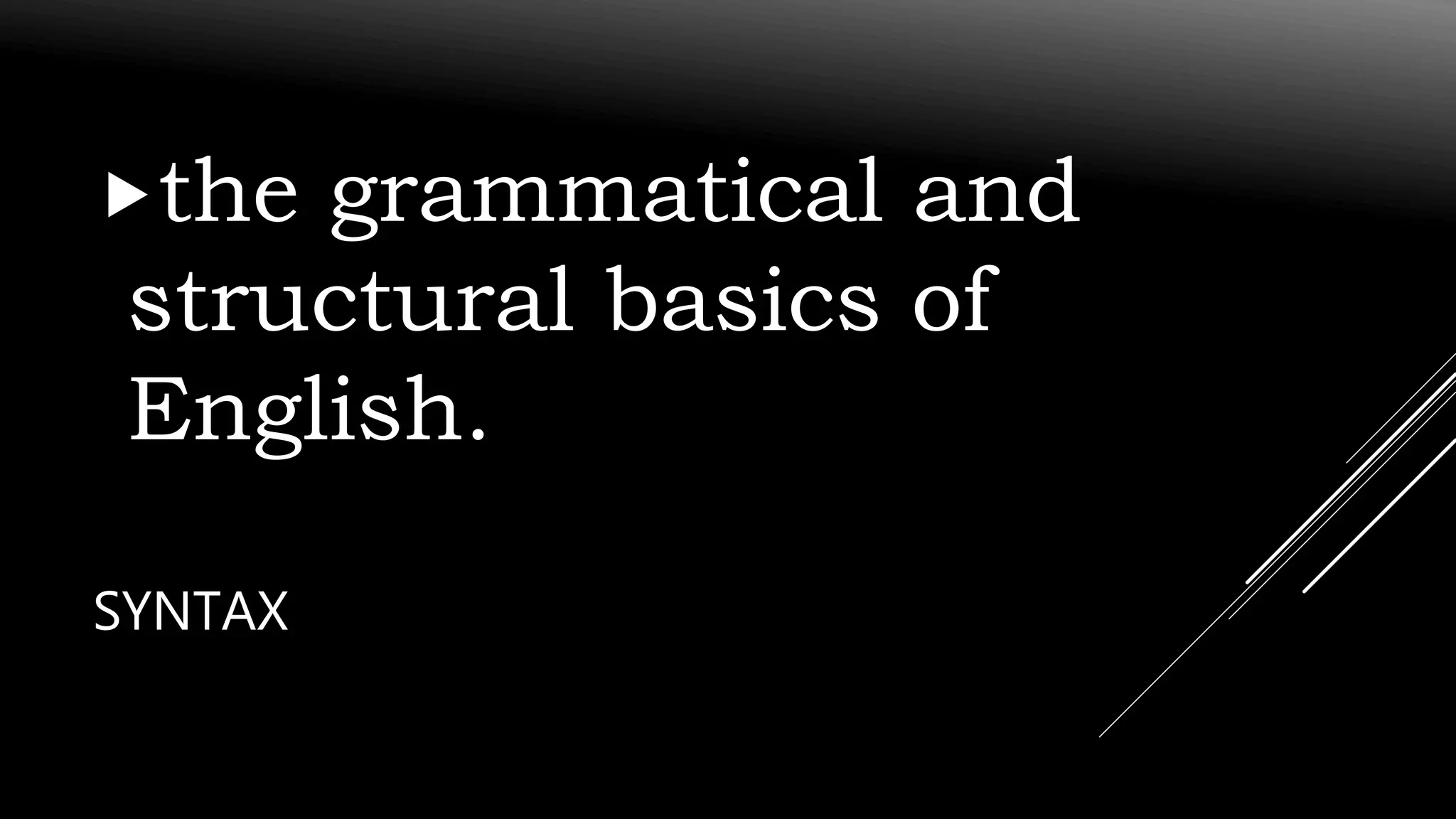 Syntax and morphology pptx