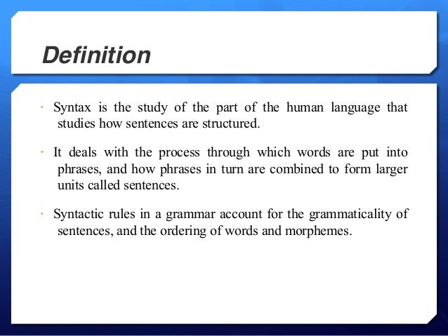 syntax course syntax definition