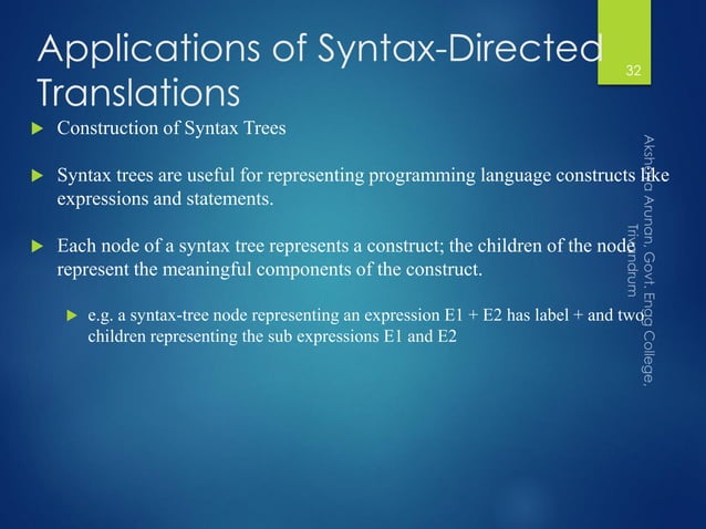 Syntax directed translation | PDF